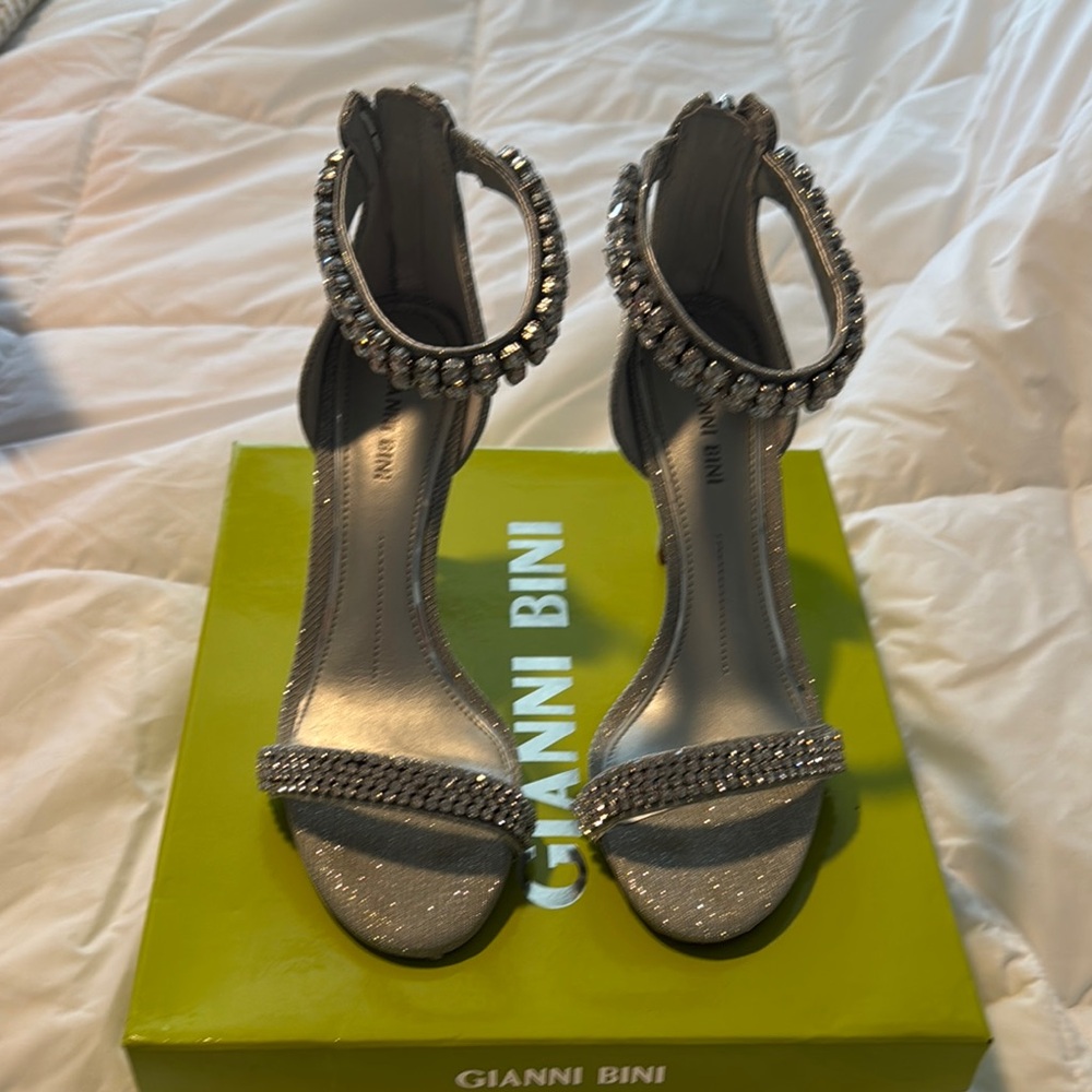 Gianni Bini Silver Embellished Heels